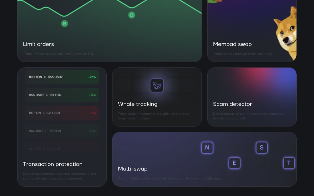 Nest DEX — features